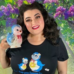 Retro Pinup Lefton Bluebird Kitsch Vintage T-Shirt